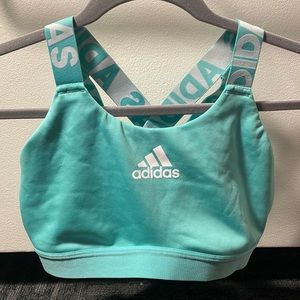 Adidas Sports Bra with Criss Cross Back - Seafoam Green